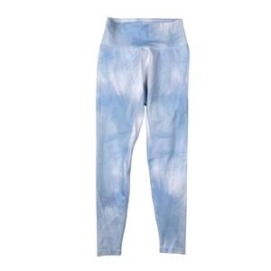 BuffBunny Light Blue White Sky Cloud Print High-Rise 7/8 Legging Super Stretch S